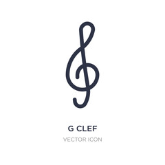 g clef icon on white background. Simple element illustration from Entertainment and arcade concept.