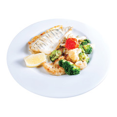 fried fish with vegetables
