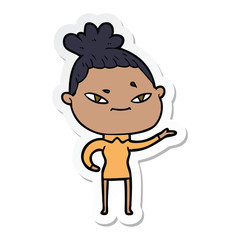 sticker of a cartoon woman