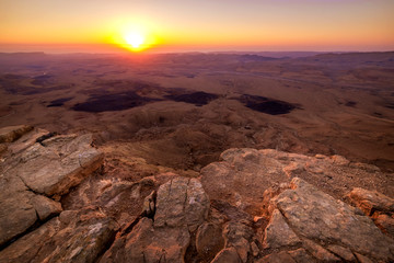 early morning, sunrise in Mitzpe Ramon, Israel