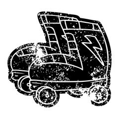grunge icon drawing of roller skates
