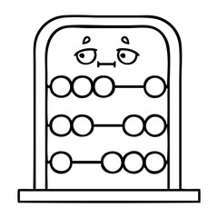 line drawing cartoon abacus
