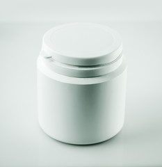 Plastic drug pills bottle