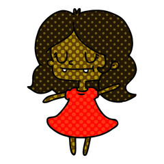 cartoon of cute kawaii girl