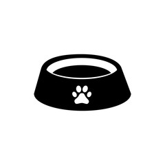 Dog bowl vector icon. 