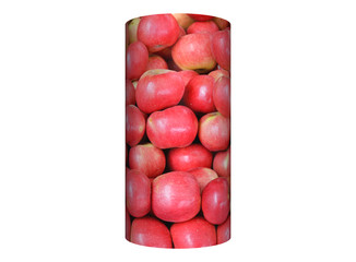red apple scylindrical shape  isolated on white background
