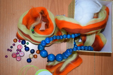 colorful beads on a white background