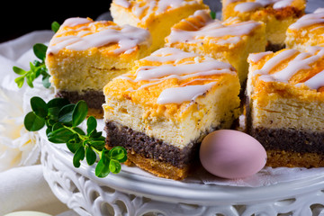 delicious easter poppy seed cake with white glaze