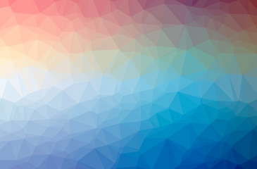 Illustration of abstract low poly blue horizontal background.