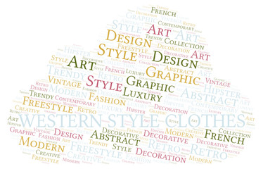 Fototapeta premium Western Style Clothes word cloud.
