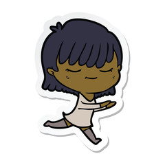 sticker of a cartoon woman