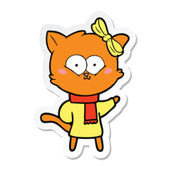 sticker of a cartoon cat
