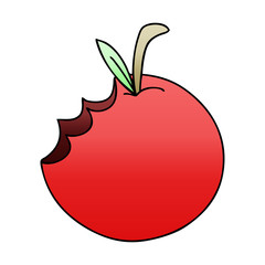 quirky gradient shaded cartoon apple