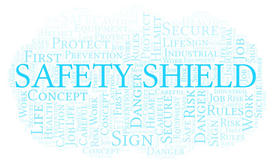 Obraz premium Safety Shield word cloud.