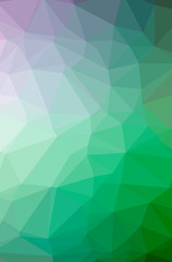 Illustration of abstract Blue, Green, Purple vertical low poly background. Beautiful polygon design pattern.