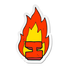 sticker of a cartoon flaming letter I © lineartestpilot