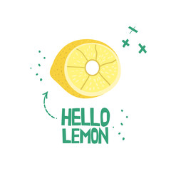 Fresh cut lemon hand drawn vector illustration