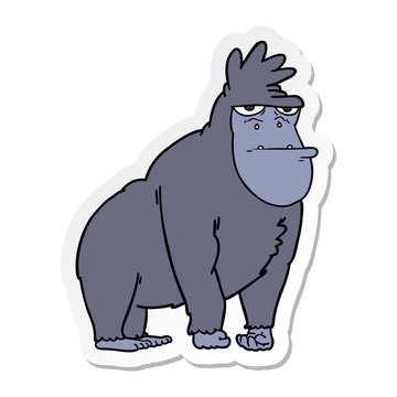 sticker of a cartoon gorilla