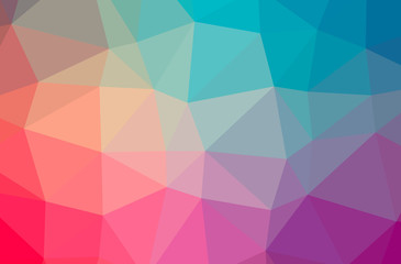 Illustration of abstract Blue, Green, Red And Yellow horizontal low poly background. Beautiful polygon design pattern.