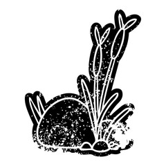 Naklejka premium grunge icon drawing of stone and pebbles