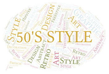 Fototapeta premium 50's Style word cloud.