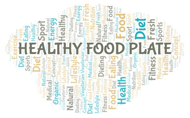 Obraz premium Healthy Food Plate word cloud.