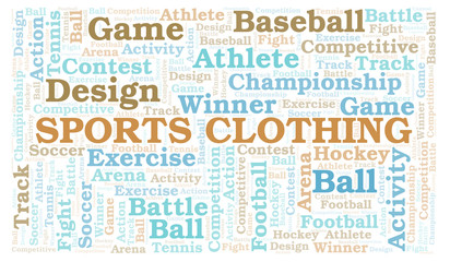 Fototapeta premium Sports Clothing word cloud.