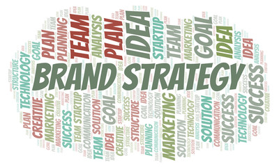 Obraz premium Brand Strategy word cloud.