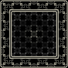 Fashion Design Print With Geometric Pattern. Vector Illustration. Black silver color