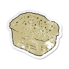 retro distressed sticker of a cartoon bread