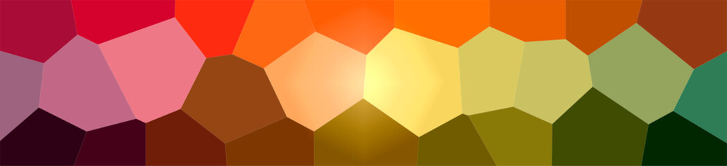 Abstract illustration of orange, pink, purple, red, yellow Giant Hexagon background