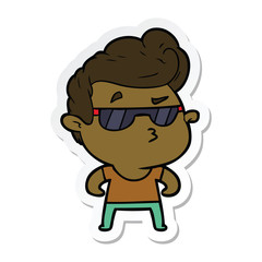 sticker of a cartoon cool guy