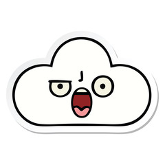 Obraz premium sticker of a cute cartoon cloud