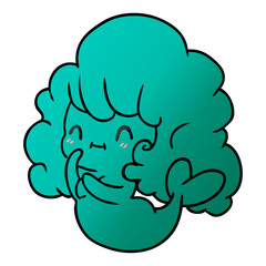 gradient cartoon kawaii cute ghost mermaid