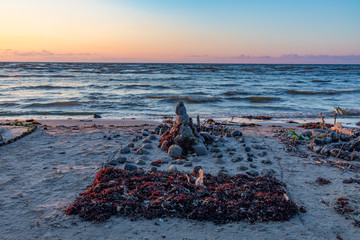 sand castle on a seaside 