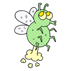 quirky comic book style cartoon fly