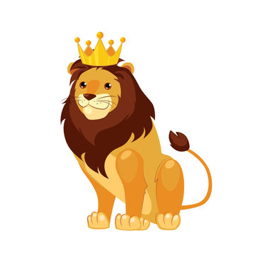 Lion. Funny Alphabet, Animal Vector Illustration