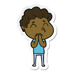 sticker of a cartoon man pouting