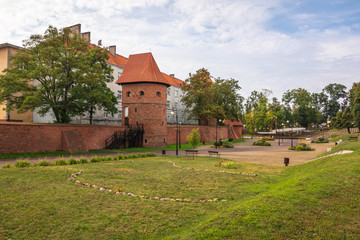 Fototapeta na wymiar City walls in Braniewo, Warminsko-Mazurskie, Poland