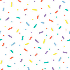 Seamless pattern with colorful sprinkles. Donut glaze background.