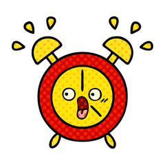 comic book style cartoon alarm clock