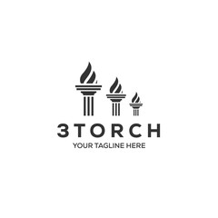 three torch logo designs