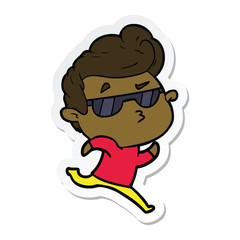 sticker of a cartoon cool guy