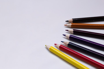 color pencils isolated on white background