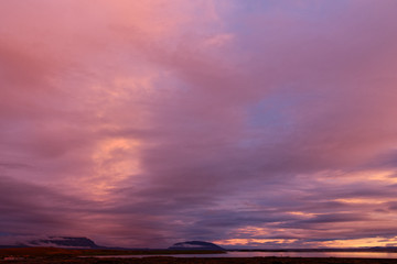 Sonnenuntergang am Myvatn, Island