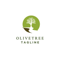 olive tree logo designs with rivers