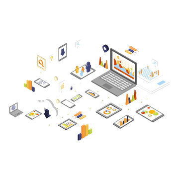 Data Storage and Technology Isometric Vector Illustration