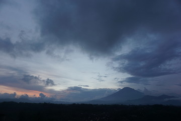 landscape of the blue afternoon sky