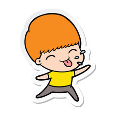 sticker of a cartoon rude man