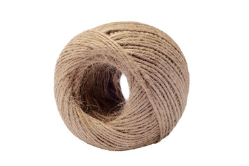 Ball of Twine. Isolated on White Background.